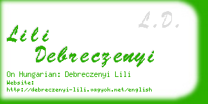 lili debreczenyi business card